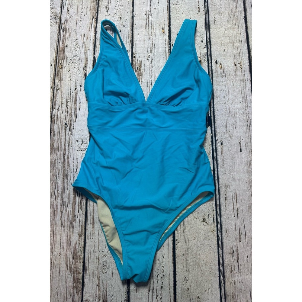 Kona Sol Turquoise Classic One Piece Swimsuit Size Medium 8-10